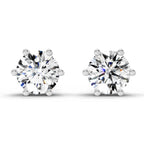 2.39 Carat 6 Prong Solitaire Diamond Stud Earrings 14K