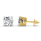 2.39 Carat 4 Prong Solitaire Diamond Stud Earrings 14K