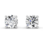 2.46 Carat 4 Prong Solitaire Diamond Stud Earrings 14K