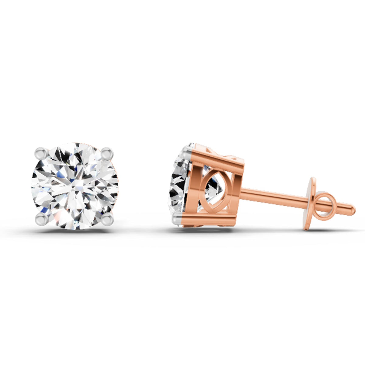 Resplendent Solitaire Diamond Stud Earrings