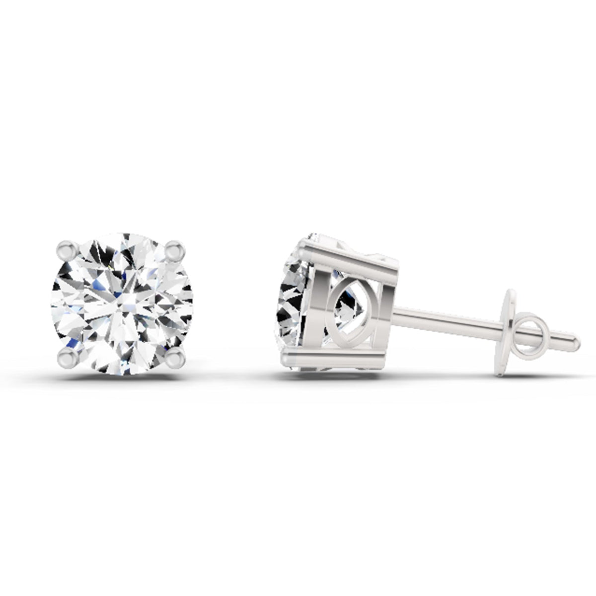 Resplendent Solitaire Diamond Stud Earrings