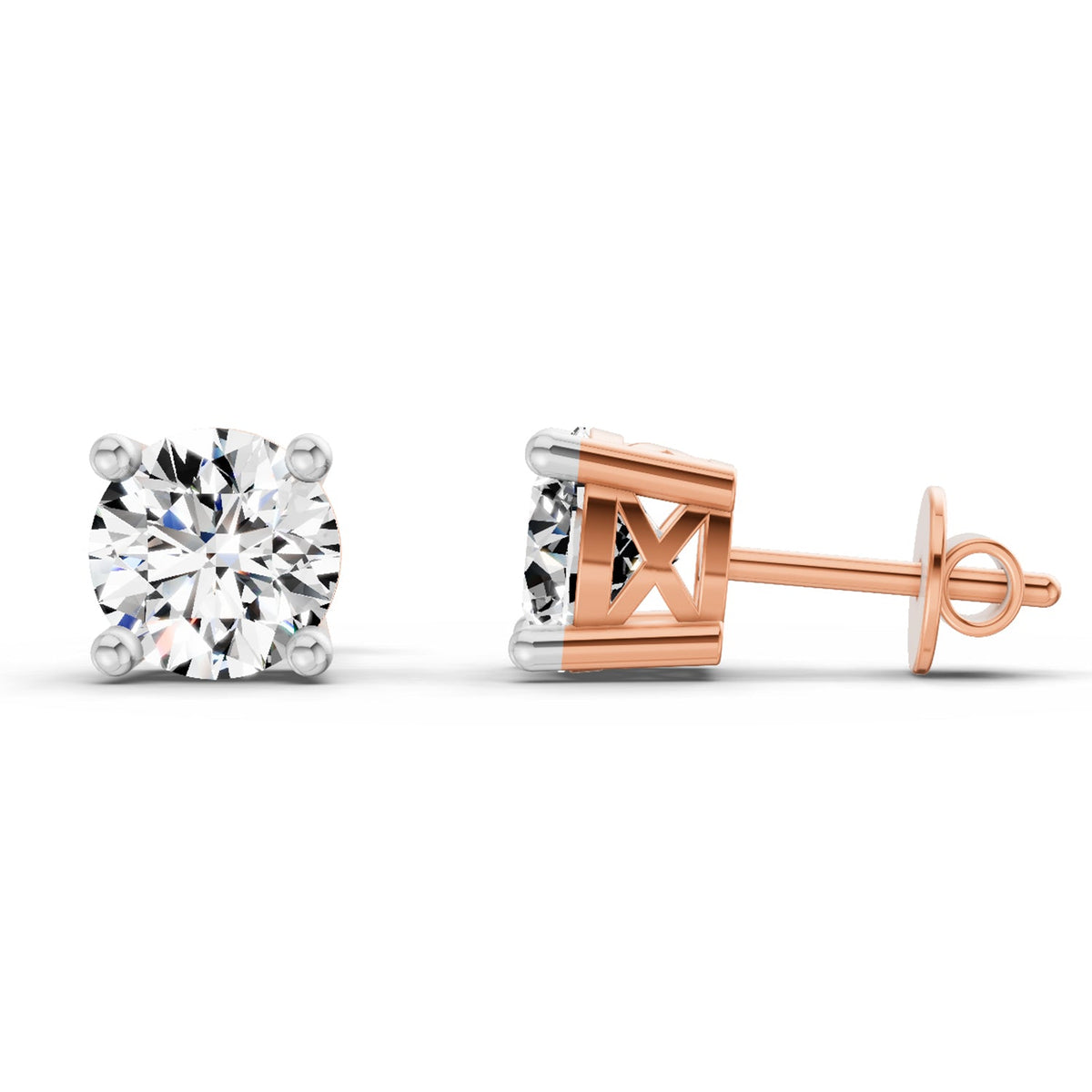 Regal Solitaire Diamond Stud Earrings