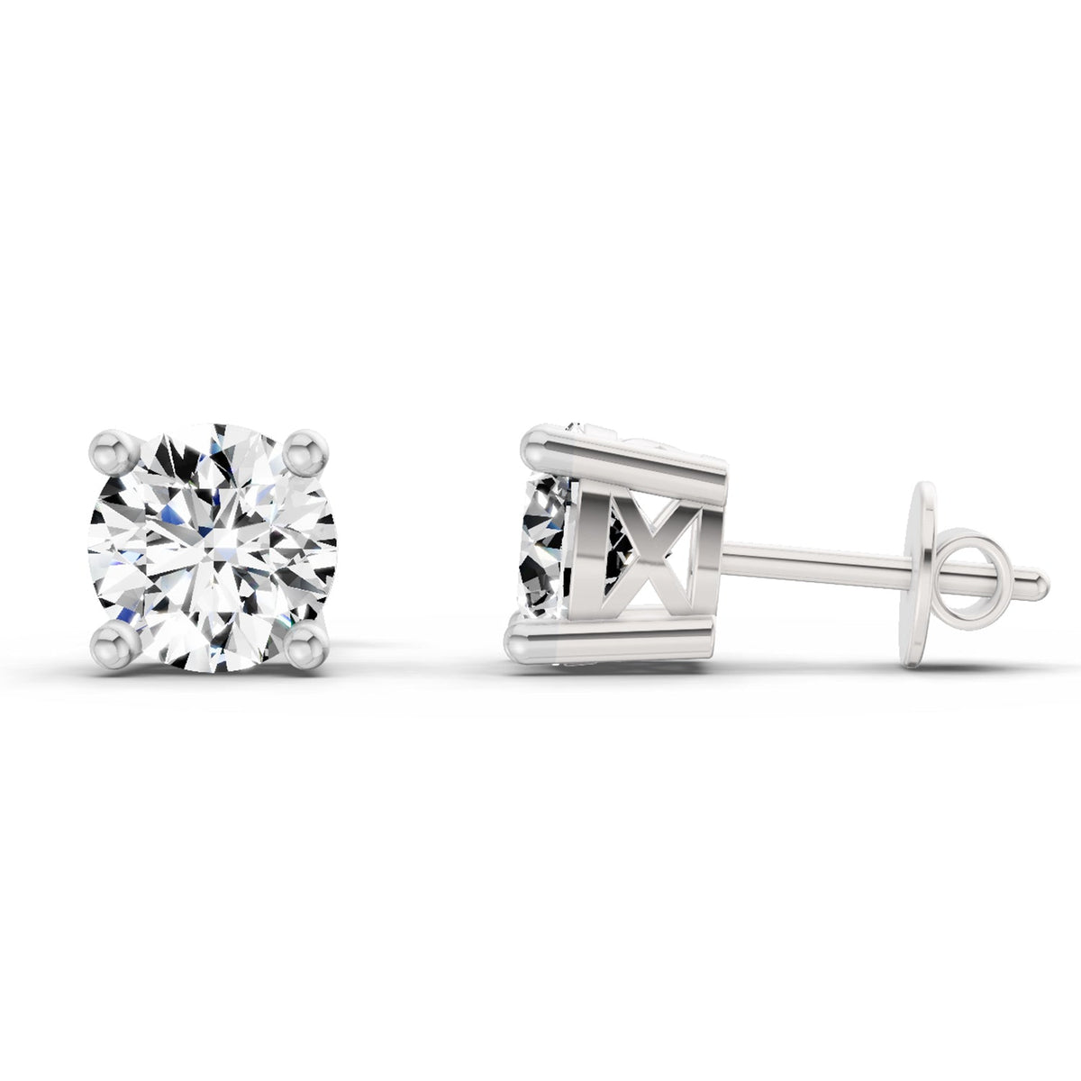 Regal Solitaire Diamond Stud Earrings
