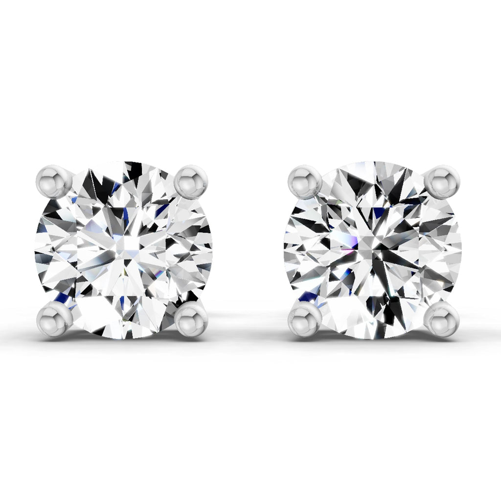 2.28 Carat 4 Prong Solitaire Diamond Stud Earrings 14K