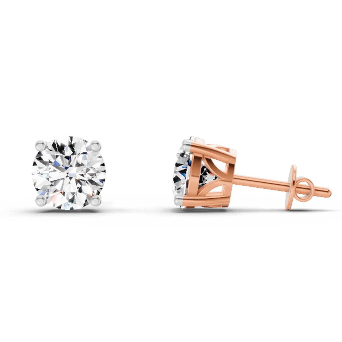 Eternal Solitaire Diamond Stud Earrings