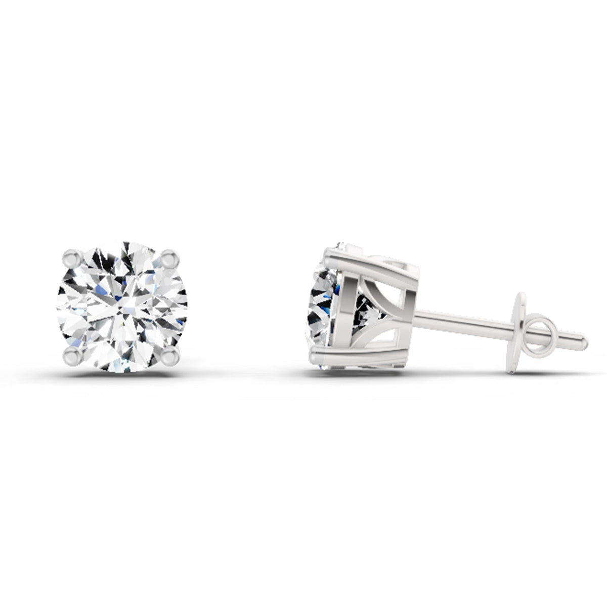Eternal Solitaire Diamond Stud Earrings