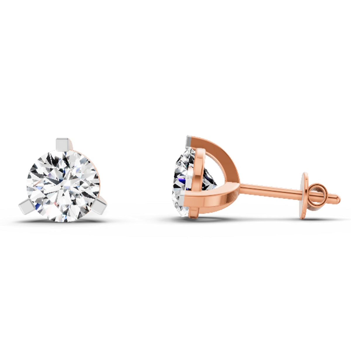 Sparkling Solitaire Diamond Stud Earrings