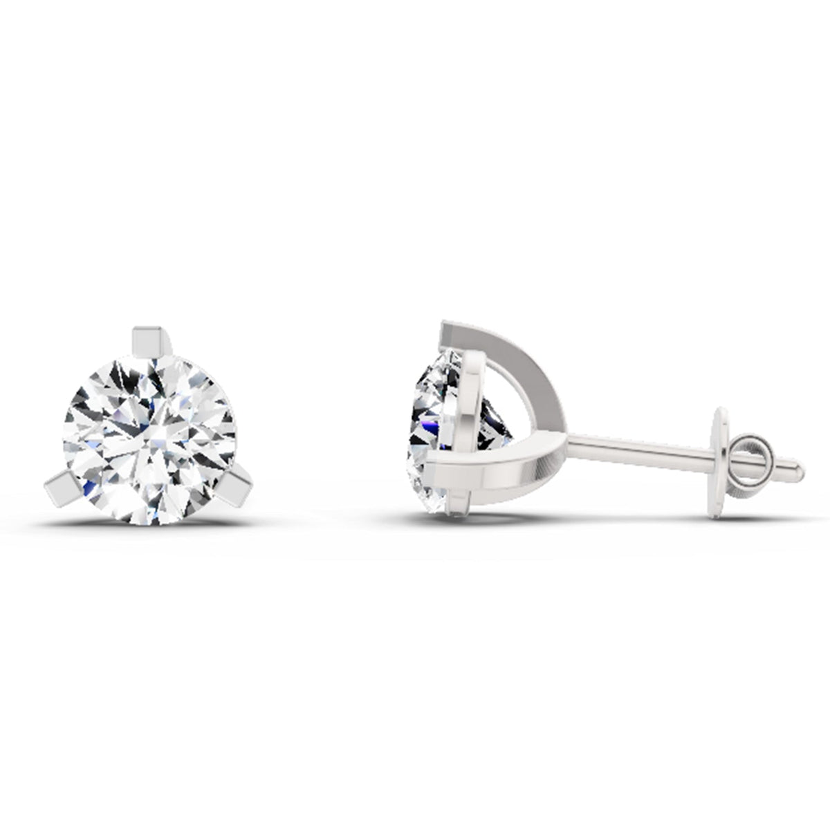 Sparkling Solitaire Diamond Stud Earrings