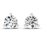 2.28 Carat 3 Prong Solitaire Diamond Stud Earrings 14K