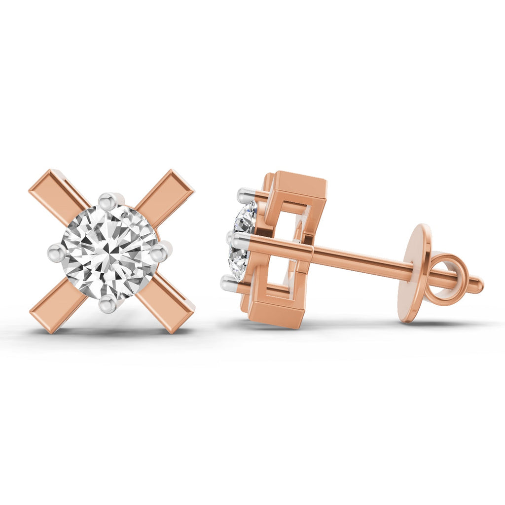 Sublime Round Solitaire Diamond Stud Earrings