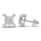 Sublime Round Solitaire Diamond Stud Earrings