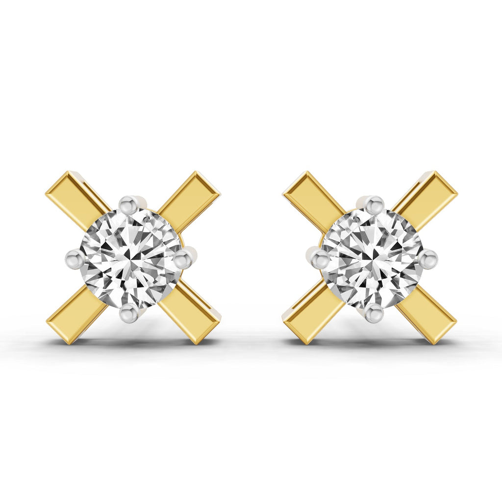 0.51 Carat Round Solitaire Stud Earrings 14K