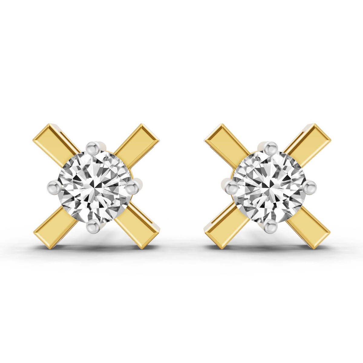 0.51 Carat Round Solitaire Stud Earrings 14K