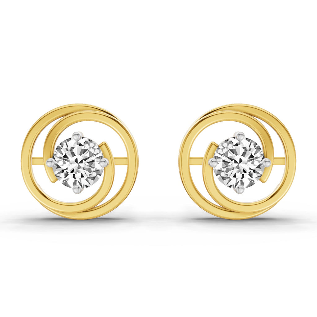 0.64 Carat Round Stud Earrings 14K