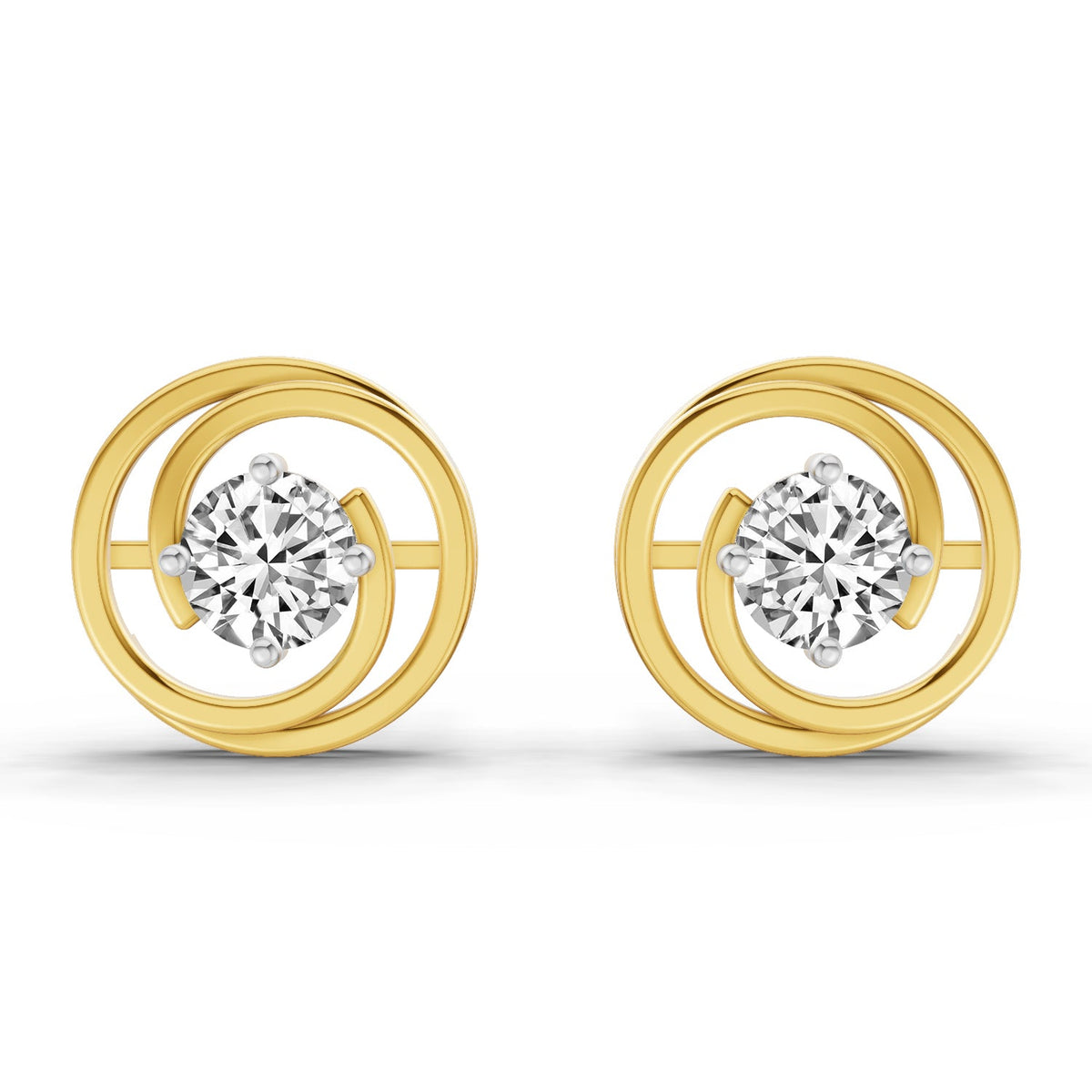 0.64 Carat Round Stud Earrings 14K