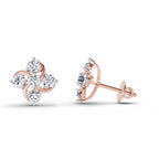 Majestic Floral Diamond Stud Earrings