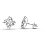 Majestic Floral Diamond Stud Earrings