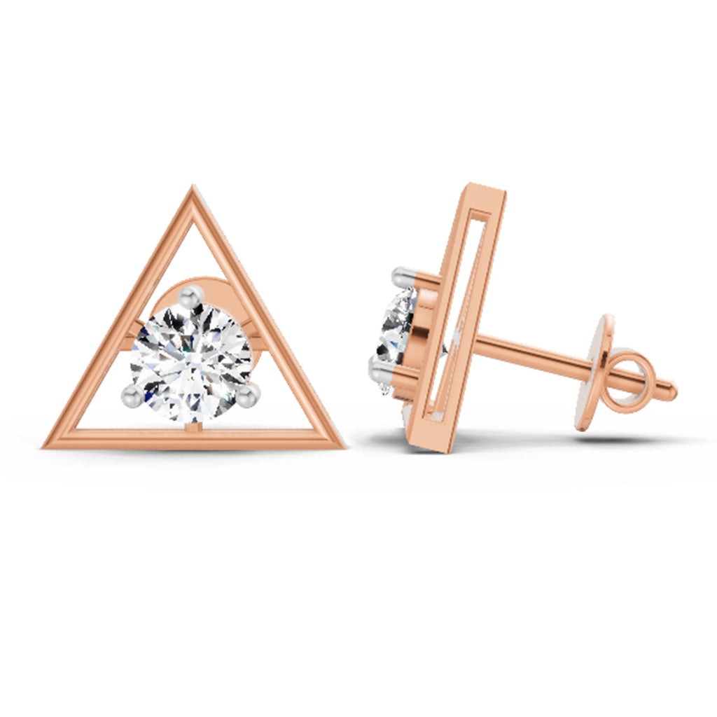 Ethereal Solitaire Diamond Stud Earrings