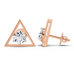 Ethereal Solitaire Diamond Stud Earrings