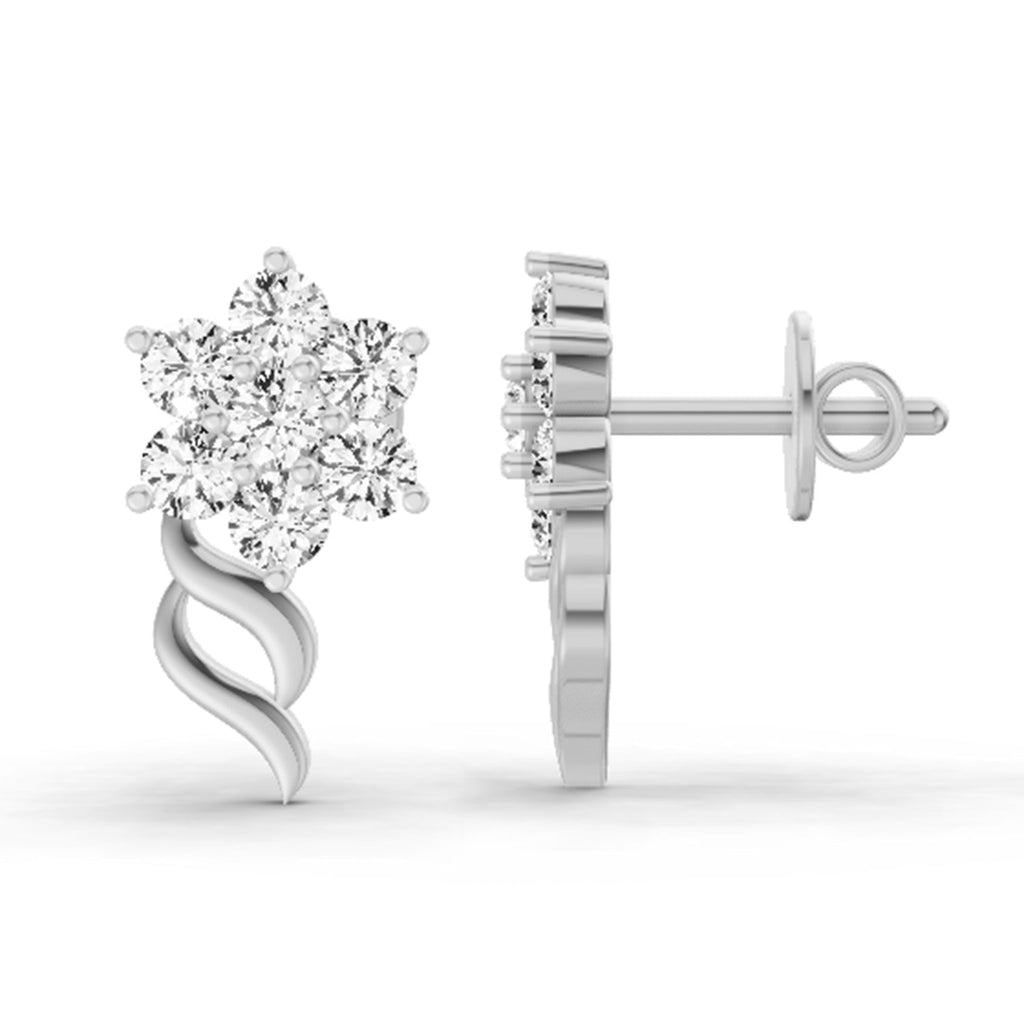 Iconic Floral Diamond Stud Earrings