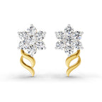 0.97 Carat Diamond Floral Stud Earrings 14K Sparkles