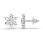 Resplendent Floral Cluster Diamond Stud Earrings