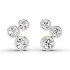 0.67 Carat Round 3 Stone Earrings 14K