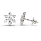 Radiant Floral Cluster Diamond Stud Earrings