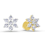 0.62 Carat Diamond Flower Cluster Stud Earrings 14K