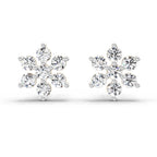 0.62 Carat Diamond Flower Cluster Stud Earrings 14K