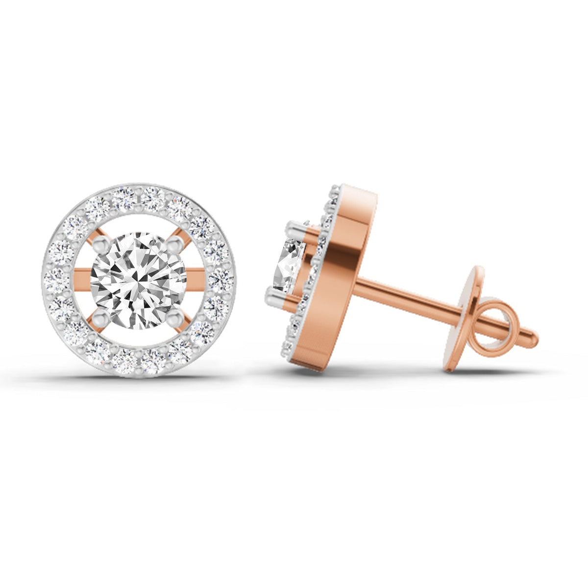 Sublime Halo Diamond Stud Earrings