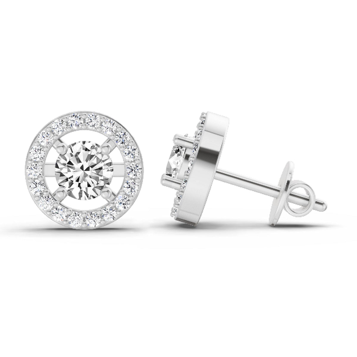 Sublime Halo Diamond Stud Earrings