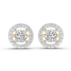 0.95 Carat Halo Diamond Stud Earrings 14K Sparkles