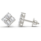 Glistening Square Diamond Stud Earrings