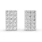 0.75 Carat Diamond Rectangle Cluster Stud Earrings 14K