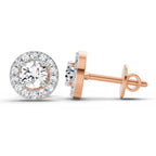 Refined Halo Diamond Stud Earrings