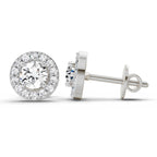 Refined Halo Diamond Stud Earrings