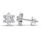 Luminous Floral Cluster Diamond Stud Earrings