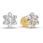 0.67 Carat Diamond Flower Cluster Stud Earrings 14K
