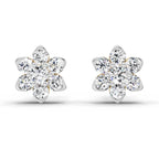 0.67 Carat Diamond Flower Cluster Stud Earrings 14K