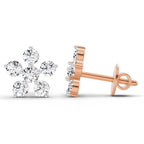 Exquisite Floral Diamond Stud Earrings