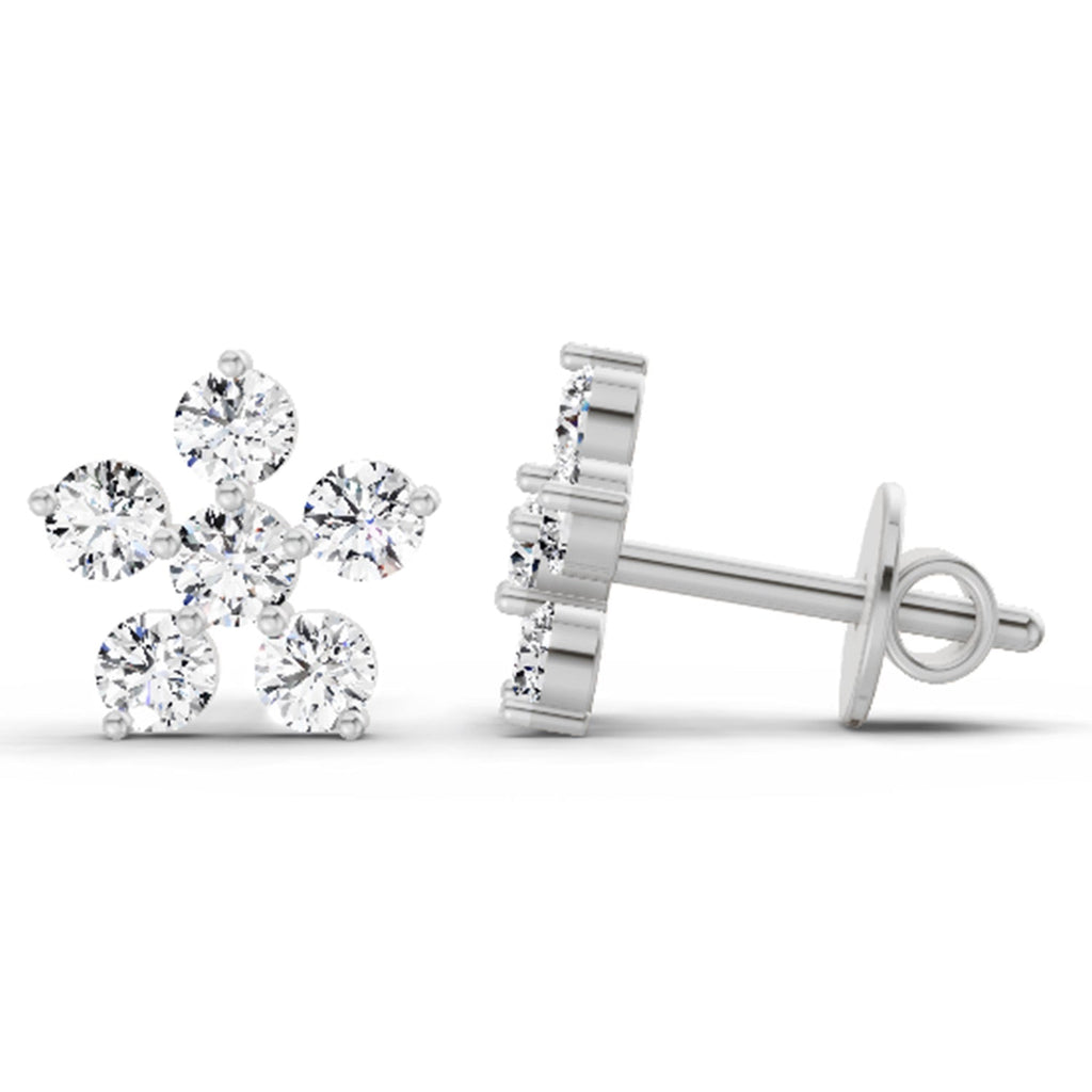 Exquisite Floral Diamond Stud Earrings