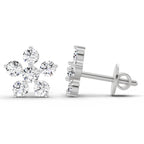 Exquisite Floral Diamond Stud Earrings