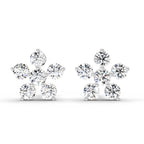 0.44 Carat Diamond Floral Stud Earrings 14K