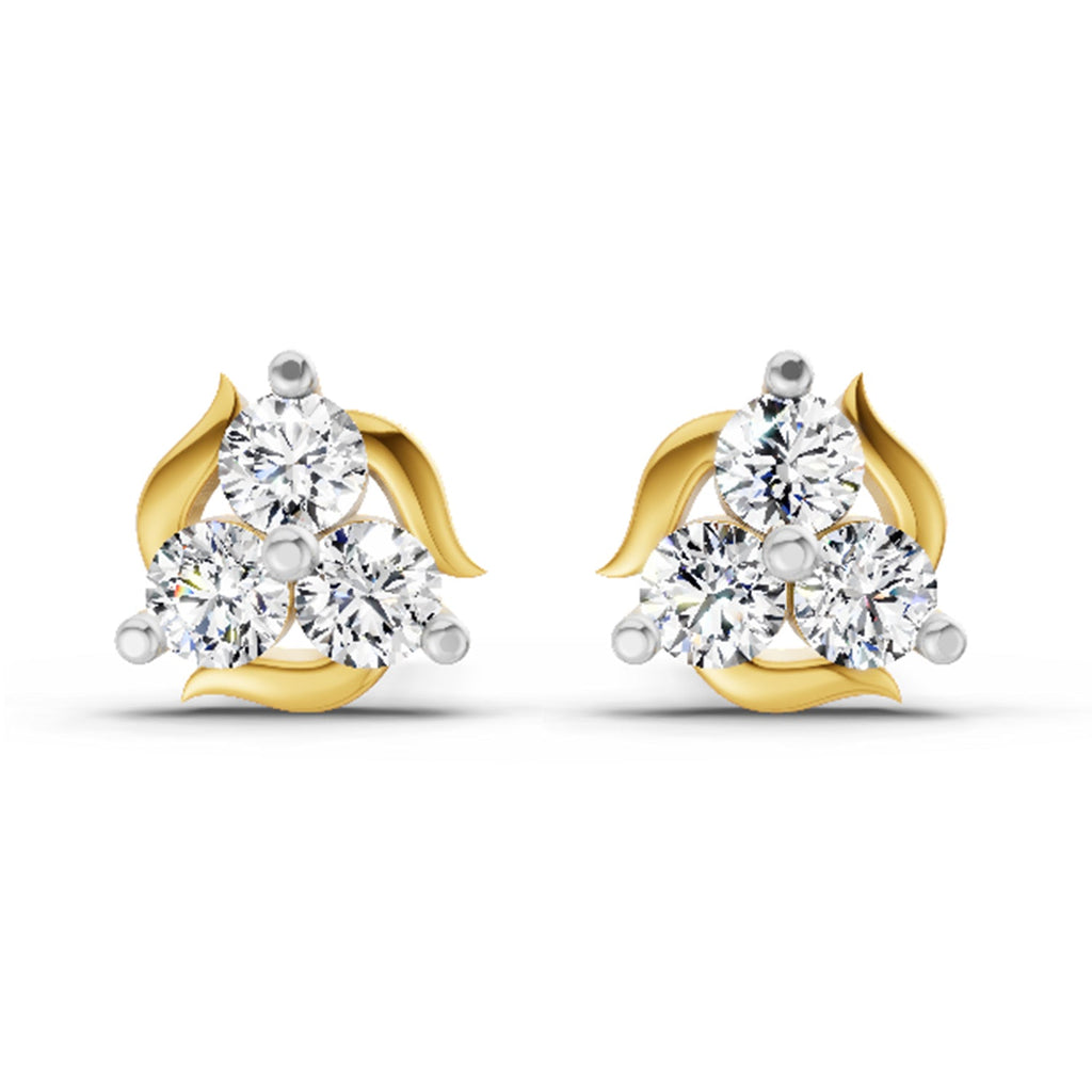 1.19 Carat Round Star Shape Fashion Earrings 14K