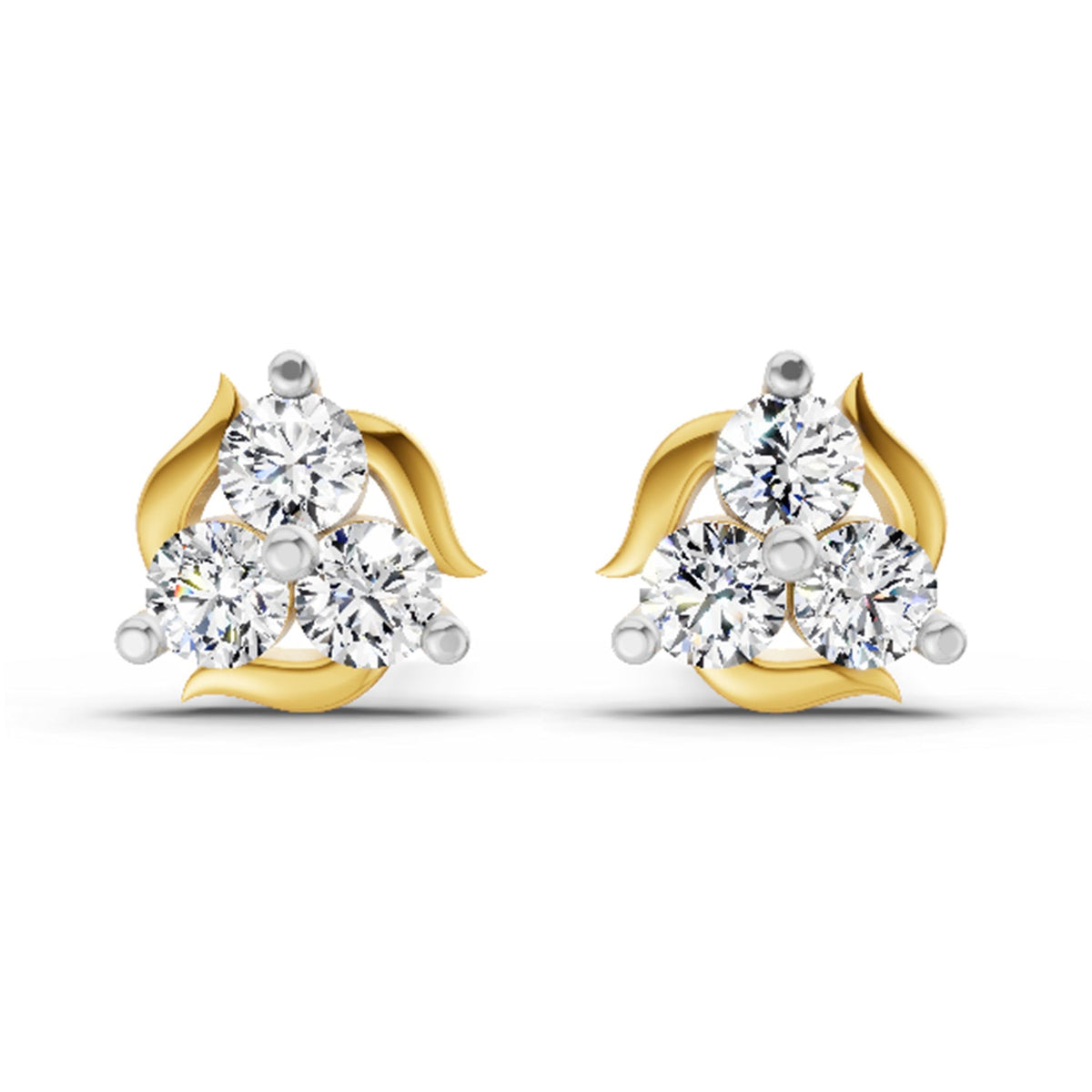1.19 Carat Round Star Shape Fashion Earrings 14K