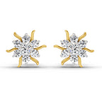 0.92 Carat Diamond Floral Cluster Stud Earrings 14K