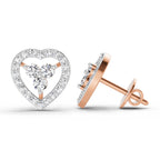 Celestial Heart Three-Stone Diamond Stud Earrings