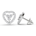 Celestial Heart Three-Stone Diamond Stud Earrings