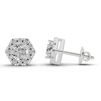 Gleaming Halo Diamond Stud Earrings